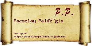 Pacsolay Pelágia névjegykártya